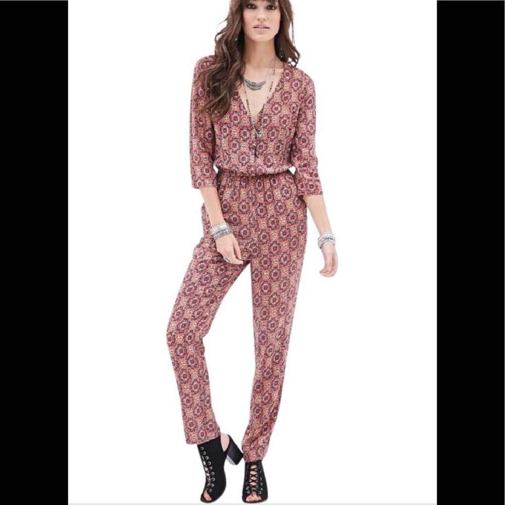 Medallion print romper